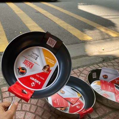 Chảo inox 3 lớp đúc liền khối chống dính Kalpen Kazler 20/24/26/28/30cm - Hàng chính hãng