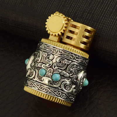 Vỏ Hột Quẹt Bật Lửa Xăng Mini Chief CF-212 Thiết Kế Họa Tiết Cổ Đẹp Độc Lạ - Dùng Xăng Bấc Đá Cao Cấp