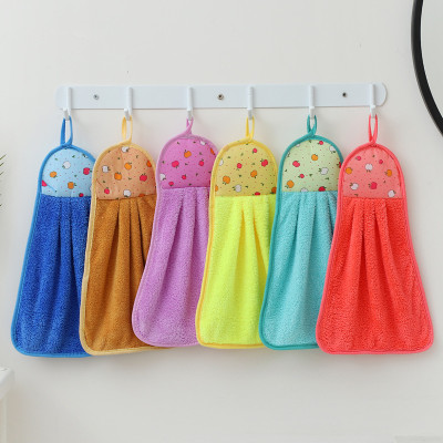 Khăn Lau Tay Có Móc Treo Dùng Trong Nhà Bếp, Khăn Lau Tay Bếp Vải Cotton Mềm Mại Siêu Thấm Hút Giao Màu Ngẫu Nhiên
