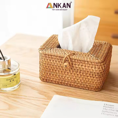 Hộp Đựng Khăn Giấy Mây Tre Đan Tự Nhiên Cao Cấp – Hộp Khăn Giấy Trang Trí Bàn, Decor Nhà Hàng Khách Sạn