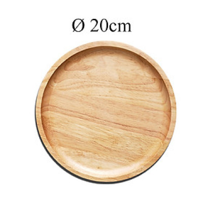 Khay Gỗ Tròn Cao Su Đường Kính 20cm, 25cm, 30cm - Đồ Gỗ Nhà Bếp Thương Hiệu Trường Sơn