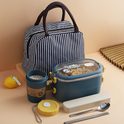 Hộp Cơm Giữ Nhiệt INOX304 Hiện Đại Kèm Hộp Đựng Canh Soup và Bộ Đũa Thìa INOX – Chất Liệu Cao Cấp An Toàn Cho Sức Khỏe – Hàng Chính Hãng Vinbuy 