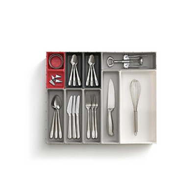 Bộ 10 khay chia ngăn kéo đựng đồ Joseph Joseph Duo 003550 (Đỏ/Xám) - Drawer Organiser Set (Grey/Red)