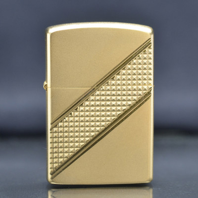 Vỏ Hột Quẹt Bật Lửa xăng đá Zorron Z92006A họa tiết chéo màu vàng