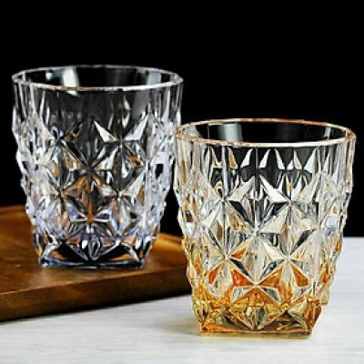 Ly thủy tinh chịu nhiệt uống nước vân sao đáy vát xanh ( 1 Cái ) 