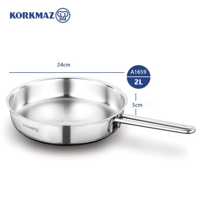 Chảo inox cao cấp Korkmaz Perla 24cm- A1659 - Hàng Chính Hãng