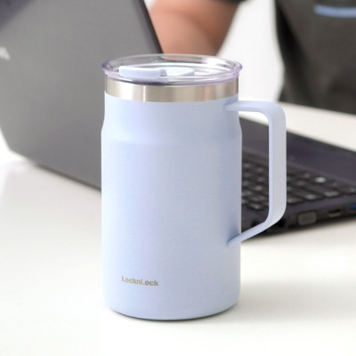 Ly giữ nhiệt LocknLock Metro Table Mug 600ml LHC4282, Hàng chính hãng, nắp xoay, quai cầm tiện lợi - JoyMall