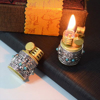 Vỏ Hột Quẹt Bật Lửa Xăng Mini Chief CF-212 Thiết Kế Họa Tiết Cổ Đẹp Độc Lạ - Dùng Xăng Bấc Đá Cao Cấp