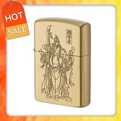 Vỏ Hột Quẹt Bật Lửa Xăng Đá Zorro Z9864A Họa Tiết Quan Công - Dùng Xăng Bấc Đá Cao Cấp