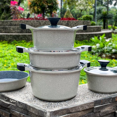 Nồi Đá Stone 7 Lớp Cao Cấp 24cm Thành Cao  LCA6244D (cam kết hàng chính hãng)