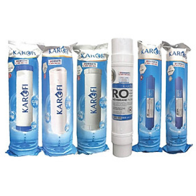 Combo 6 lõi lọc nước Karofi chính hãng dùng cho máy lọc nước Karofi HC18RO - Hàng Chính Hãng