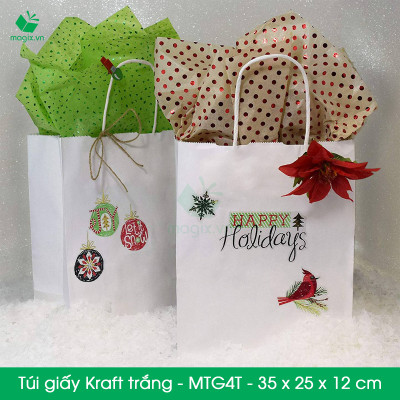 MTG4 MTG4T - 35x25x12 cm - Combo 300 túi giấy Kraft Nhật cao cấp