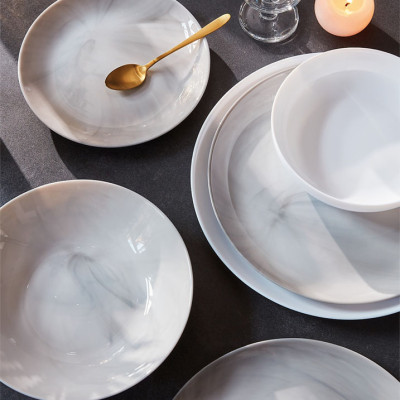 Đĩa sâu thủy tinh Luminarc Diwali Granit Marble 20cm - P9835