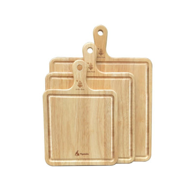 Thớt gỗ vuông tay cầm, thực phẩm chín | Gỗ Đức Thành - 05433
