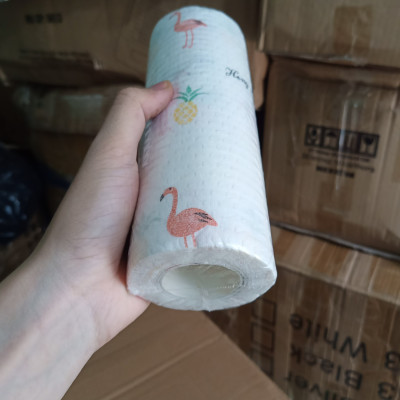 Cuộn Khăn Giấy Lau Đa Năng - Chất Liệu Rayon An Toàn - Lau Chén Đĩa , Lau Nhà Bếp..vv - Hàng Chính Hãng
