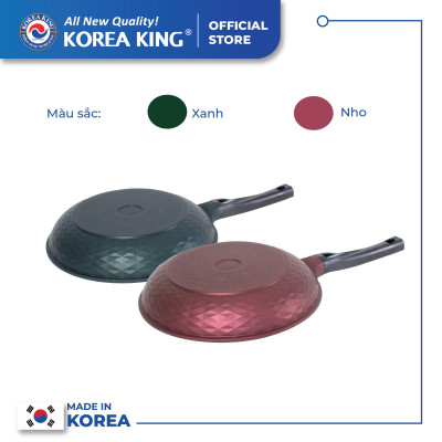 Combo 2 chảo sâu, cạn Diamond Premium Korea King(1 Chảo cạn 20cm và 1 chảo sâu 26cm)-Hàng chính hãng