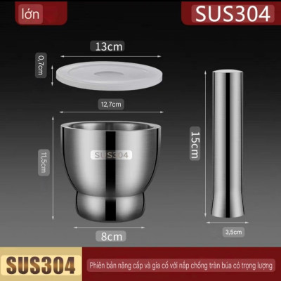 ( HÀNG XỊN )  BỘ CHÀY CỐI GIÃ ĐA NĂNG INOX 304 NGUYÊN KHỐI – CÔNG NGHỆ CNC CAO CẤP SIÊU BỀN 