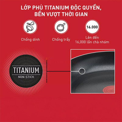 Chảo chiên chống dính đáy từ Tefal Day By Day (24cm/28cm) - Hàng chính hãng