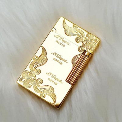 Vỏ Hột Quẹt Bật Lửa Upon Màu Vàng Hoa D22V Văn Dùng Gas Dòng 2 Lỗ Tiếng Kêu Hay Cầm Chắc Tay - Dùng Gas Đá Cao Cấp