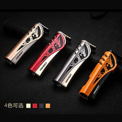 Vỏ Hột Quẹt Bật Lửa Khò 1 Tia Honest BCZ- 457 Họa Tiết Hoa Văn - Dùng Gas Cao Cấp