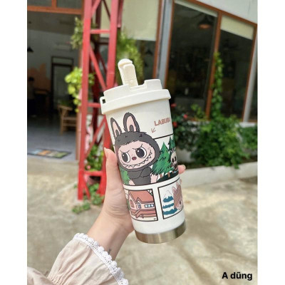 Ly Giữ Nhiệt, Cốc Giữ Nhiệt 600ml Hình Labubu Siêu Hot