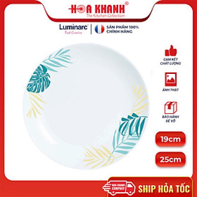 Đĩa Thuỷ Tinh Luminarc Diwali Hiwaii 19cm kháng vỡ, chịu nhiệt - 1cái - V4921