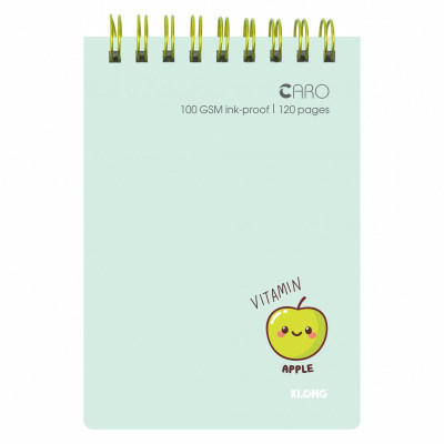 Sổ Caro lò xo kép ngang KLONG B7 120 trang 100/76; MS: 934