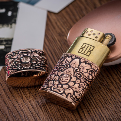 Vỏ Hột Quẹt Bật Lửa Xăng Đá Hoa Văn Kuboy K6200 Hoa Văn Cổ Điển