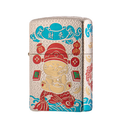 Vỏ Hột Quẹt Bật Lửa Xăng Đá Zorro Z2-111 Hình Mèo Thần Tài May Mắn Tài Lộc Phiên Bản Mới