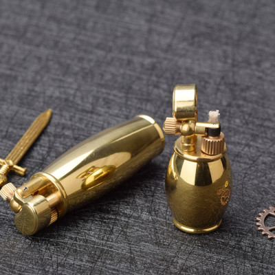 Vỏ Hột Quẹt Bật Lửa Xăng Đá Đồng Mini Z64 Thiết Kế Đẹp Độc Lạ Màu Vàng Sang Trọng - Dùng Xăng Bấc Đá Cao Cấp