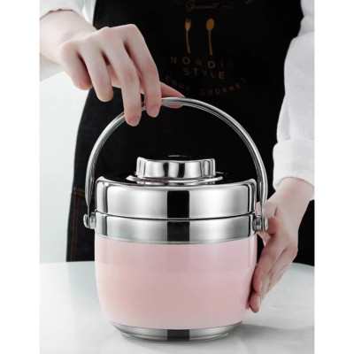 Cà mèn giữ nhiệt, Hộp đựng cơm cao cấp, chất liệu iox 304 dày dặn, dung tích 1.5L