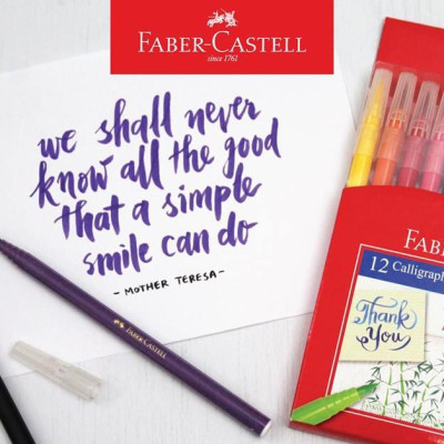 Bút thư pháp CALLIGRAPHY đầu cọ - 12 màu Faber 551512