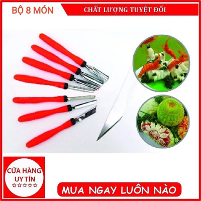 Bộ Tỉa Rau Củ Nghệ Thuật , Dao Tỉa Củ Quả (COMBO 8 MÓN )- Sản phẩm đẹp sắc sảo. Đồ Gia Dụng nhà bếp pha chế làm bánh nguyên liệu