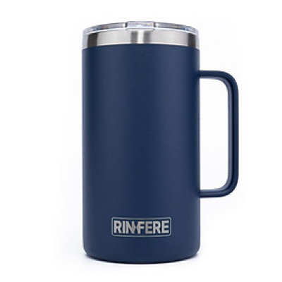 Ly Giữ Nhiệt Có Tay Cầm Nắp Trượt Chống Tràn Rinfere (710ml) - Tặng Kèm Ống Hút Không Gỉ, Dụng Cụ Vệ Sinh Ông Hút