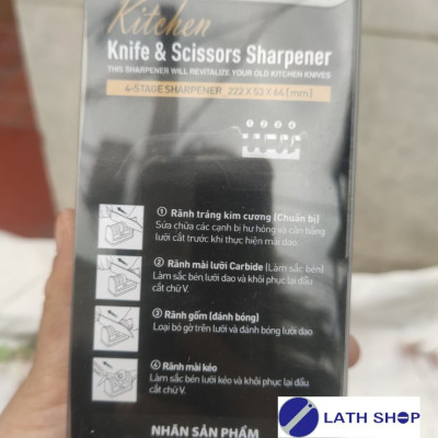 Dụng Cụ Mài Dao Kéo Lock&Lock 4 Lớp CKK114 - Màu Đen