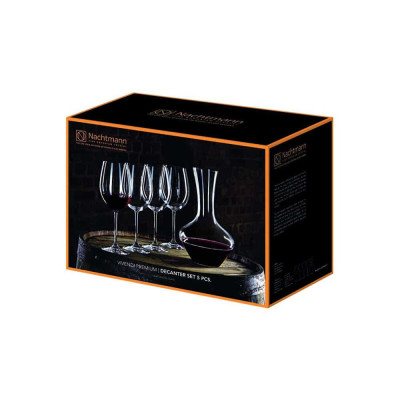 Set uống rượu vang Nachtmann Vivendi Premium 93605 DEKANTIERSET 1 bình 4 ly Hàng chính hãng