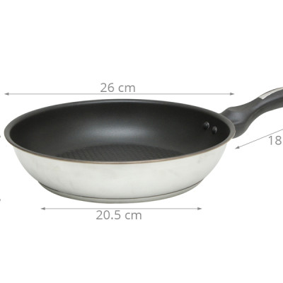 Chảo Inox Chống Dính 3 Đáy Fivestar Đủ Kích Thước 22/24/26/28 cm - Chất Lượng Cao Chính Hãng  - Sử Dụng Được Tất Cả Loại Bếp