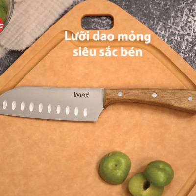 Dao Santoku nhỏ 5" iMat cán gỗ