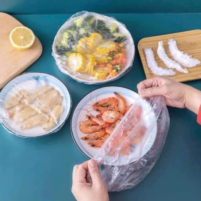 100 Túi Màng Bọc Thực Phẩm Thông Minh PE An Toàn Túi Gấu Có Chun Bọc Đồ Ăn Co Giãn Siêu Dai Cao Cấp Chính Hãng 