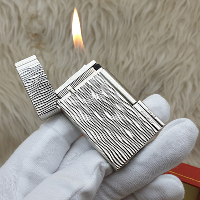 Vỏ Hột Quẹt Bật Lửa Upon Gas Đá Supper D149V Họa Tiết Hoa Văn Vân Sóng Dọc Màu Vàng - Dùng Gas Đá Cao Cấp