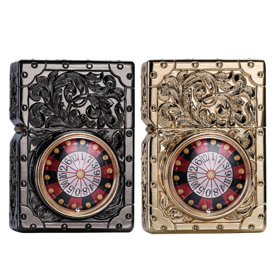 Vỏ Hột Quẹt Bật Lửa Xăng Zorro Z-KJ1011 Hoa Văn Cổ Sang Trọng & Vòng Xoay Roulette Đẹp Độc Lạ - Dùng Xăng Bấc Đá