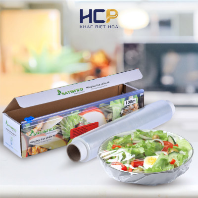 Hộp Màng Bọc Thực Phẩm PE SATIS 30cm x 100m Không Chứa Chất Phụ Gia Gây Hại Sức Khỏe Dùng Được Cho Lò Vi Sóng