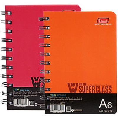 Lốc 2 Sổ Lò Xo Grand A6 - 240 Trang Bìa Giấy