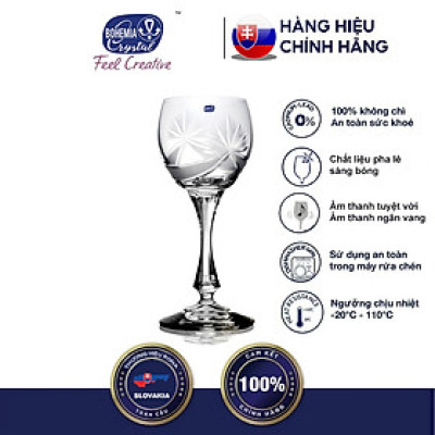 Bộ 6 ly rượu mạnh mài khuyết 065 ml Tiệp Khắc