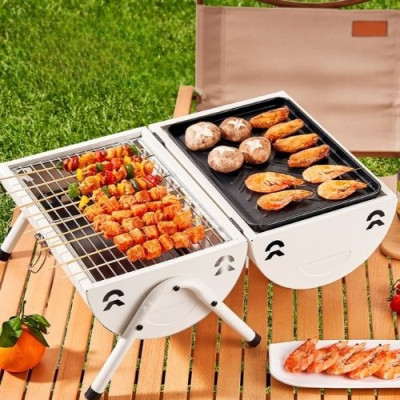 Combo Bếp nướng 2 mặt cao cấp kèm than tre nén 3 kg ít khói, an toàn,tiện lợi di chuyển kèm quà tặng