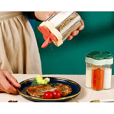 Hủ Đựng Gia Vị 5 Ngăn Hình Hoa -HENRYSA