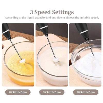  Dụng cụ đánh bọt cà phê cầm tay mini - Dụng cụ đánh bọt trứng với 3 chế độ nhanh chóng chỉ trong vài giây.