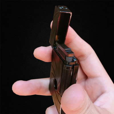 Vỏ Hột Quẹt Bật Lửa Gas Đá Upon 007 Limited Edition D117D Đục Lỗ Màu Đen Dòng 3 Ligne Cực Hiếm - Dùng Gas Đá Cao Cấp