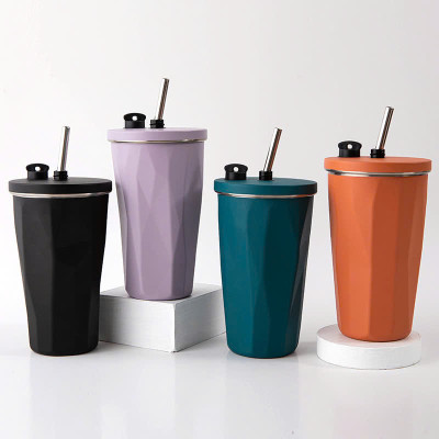 Ly Giữ Nhiệt Phong Cách Trẻ Trung, Chất Liệu Inox304, Giữ Nóng Lạnh, Kèm Ống Hút , Có Nắp Đậy Và Ron Cao Su Chống Tràn , Chống Đổ - Hàng chính hãng