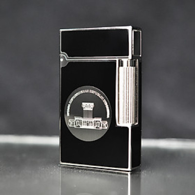 Vỏ Hột Quẹt Bật Lửa Gas Đá Upon D86b Thiết Kế Họa Tiết Sơn Mài Đen In Quốc Huy Indonesia Độc Đáo - Dùng Gas Đá Cao Cấp